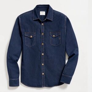 Billy Reid Dark Blue Denim Shirt Button Up handmade